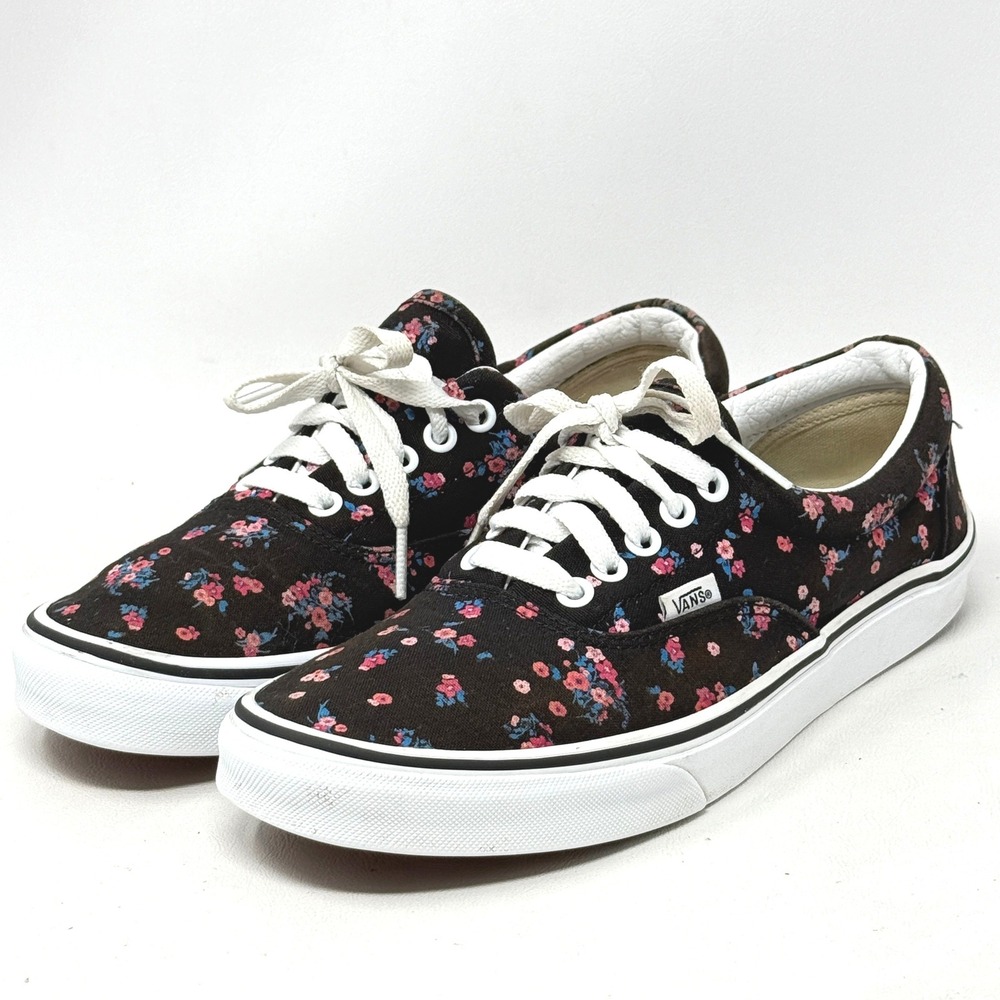 Vans Era Ditsy Floral Black Canvas Sneakers Womens 10 508731 Cottage Hipster